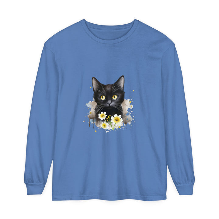 Black Cat Watercolor Floral Unisex T-Shirt, a stylish and versatile fashion choice for all genders