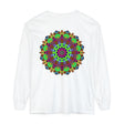 Colorful Mandala Unisex Long Sleeve T-Shirt with intricate, vibrant design and comfortable fit