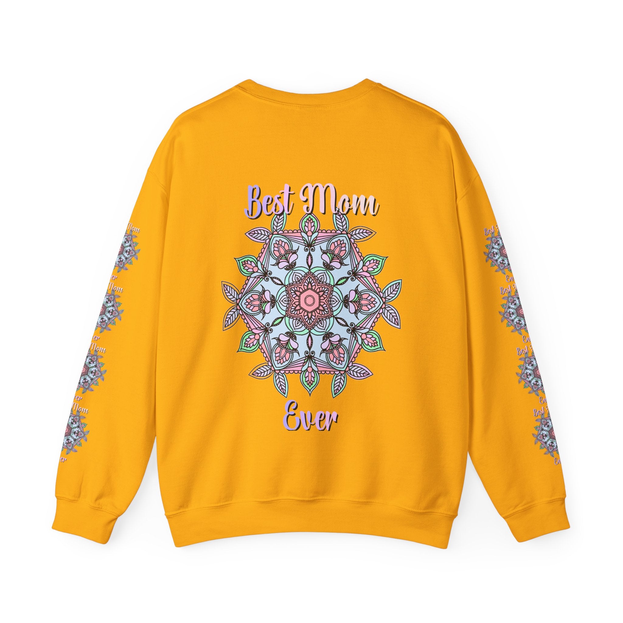Mandala Art Crewneck Sweatshirt Celebrating Moms in Soft Hues