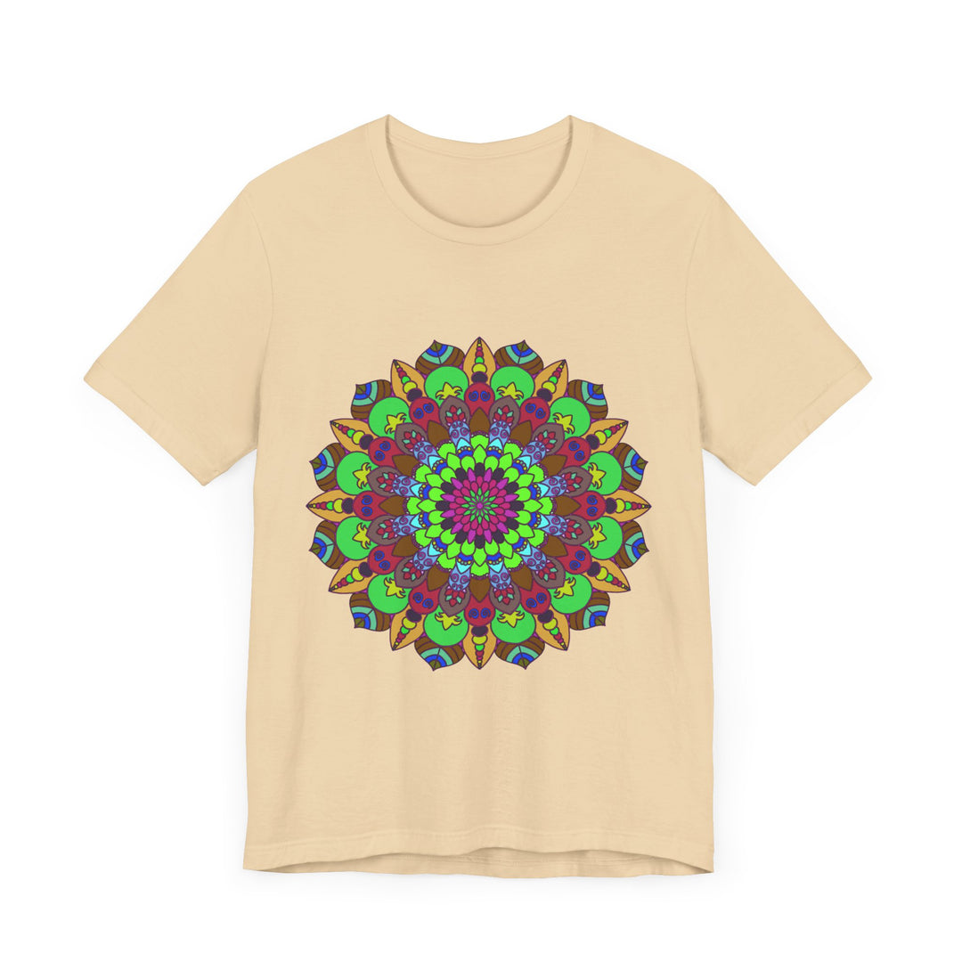 Vibrant Mandala Tee featuring cosmic and interconnected design in bold, eye-catching colors