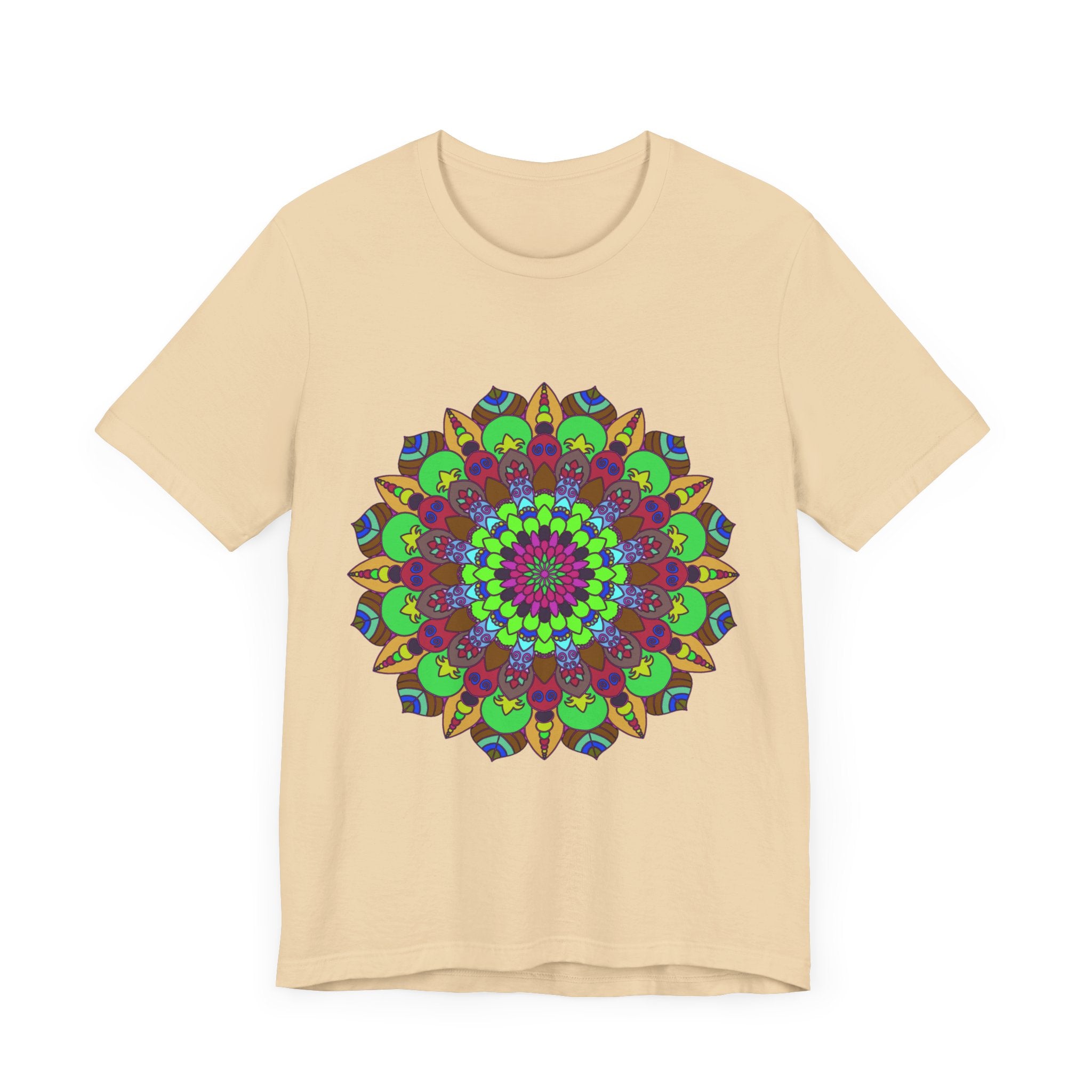 Vibrant Mandala Tee featuring cosmic and interconnected design in bold, eye-catching colors