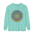 Colorful and intricate mandala design long sleeve t-shirt for both men and women