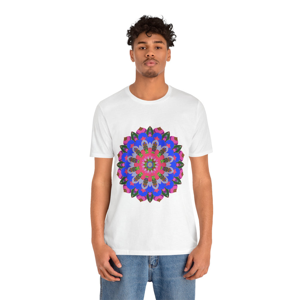 Vibrant and eye-catching Colorful Mandala Geometric T-Shirt with intricate design