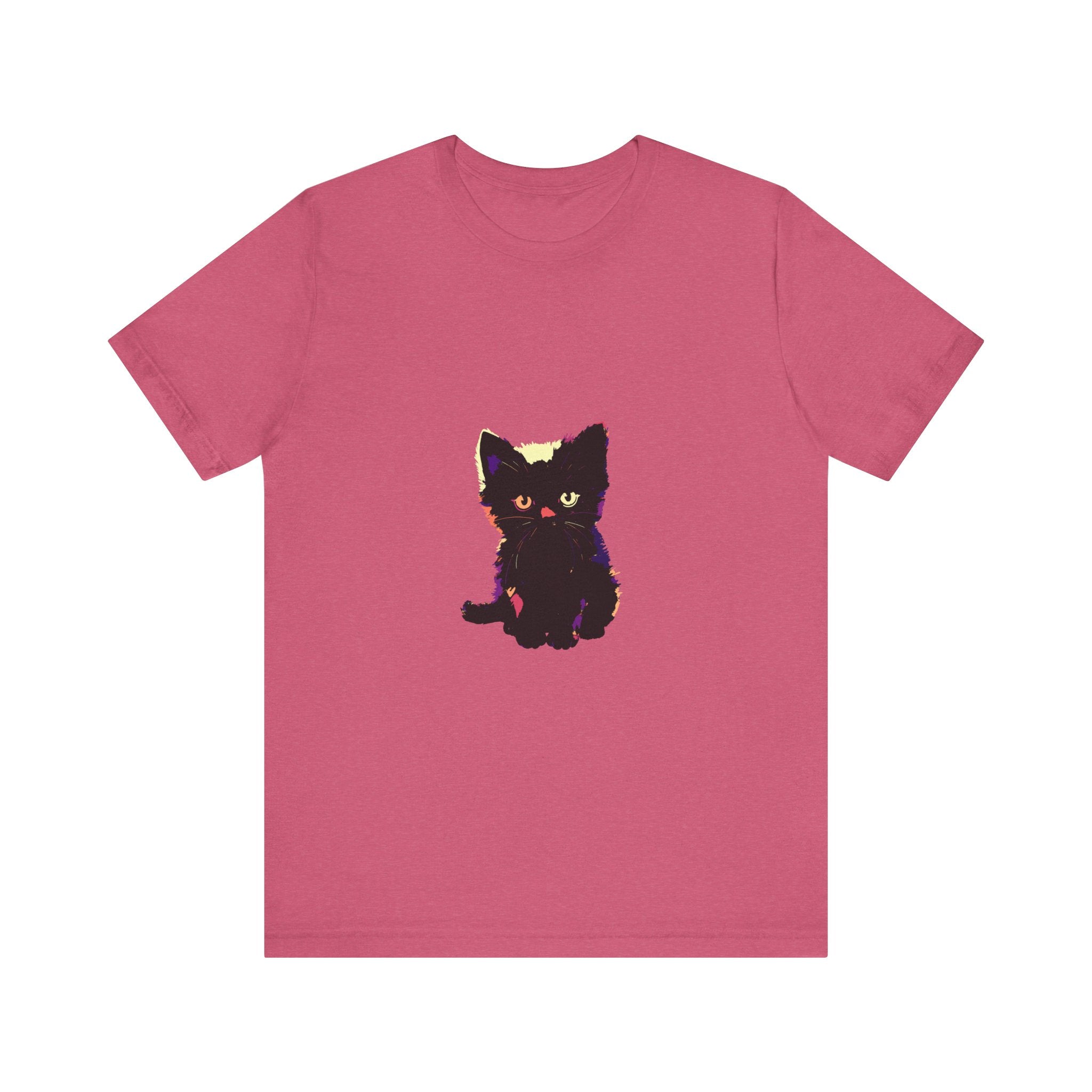 Black Cat Mystery T-Shirt - A cute and stylish black t-shirt featuring a mysterious black cat design