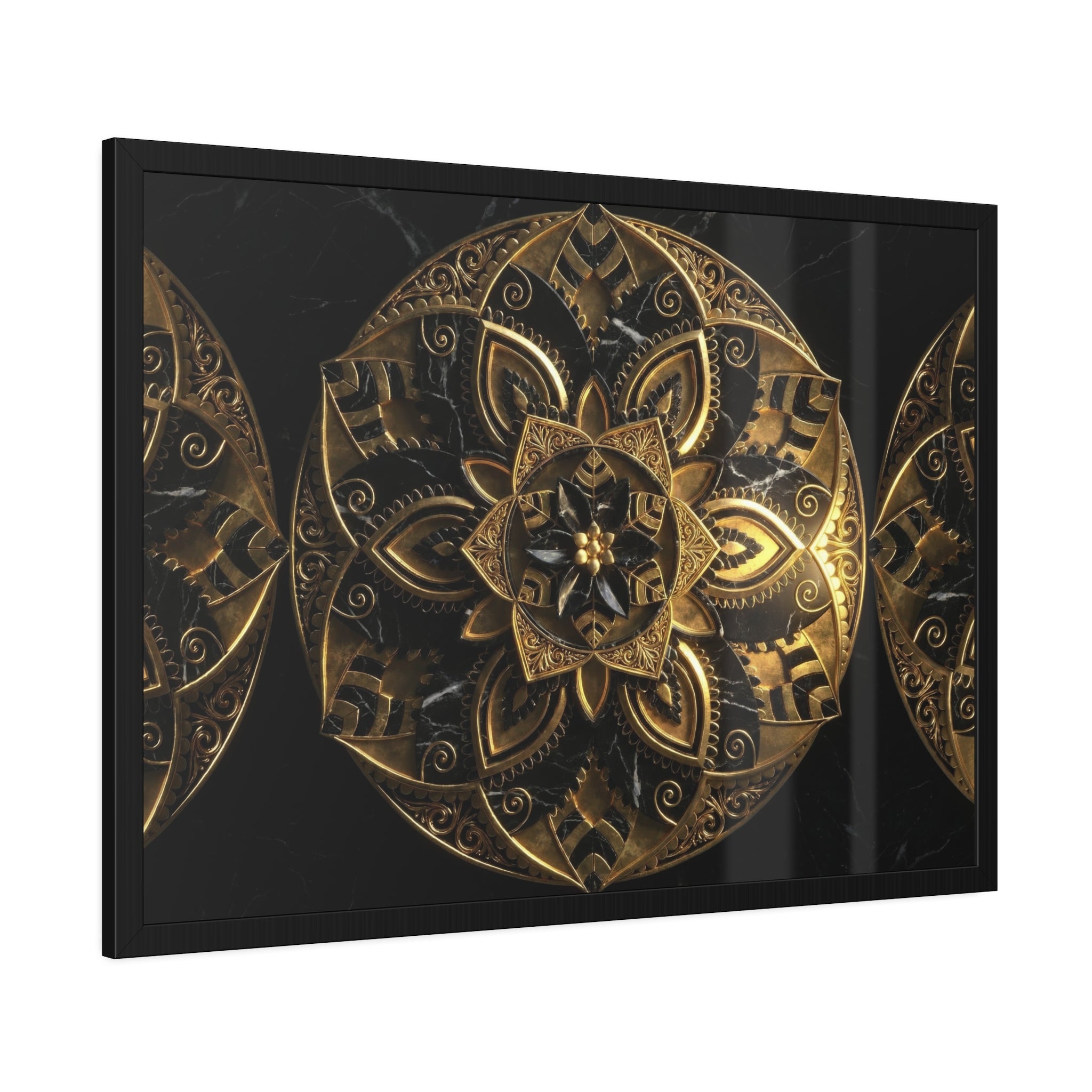 Golden Void Signature – Kunstdruck mit Zierrahmen