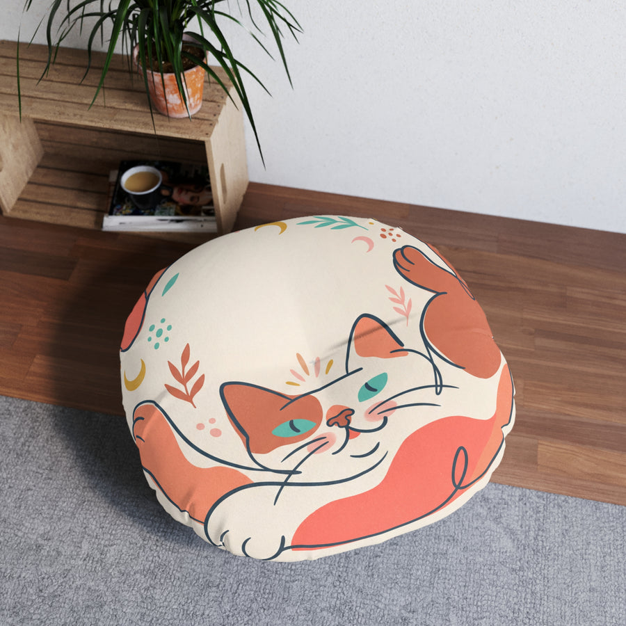 Cuscino da pavimento Boho Cat — Cuscino a forma di gatto carino