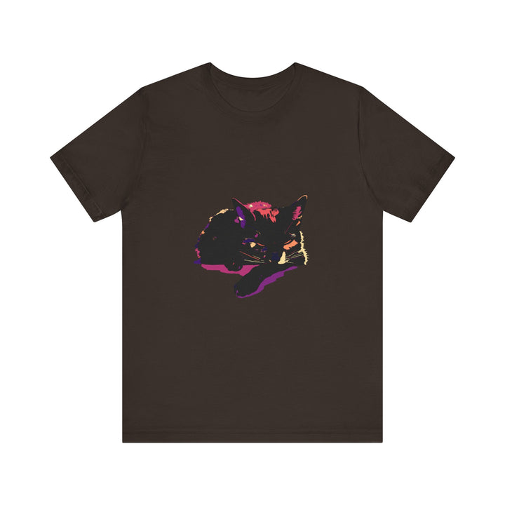 Black Cat Mystery - Colorful Sleep T-Shirt with a vibrant design and cozy fit perfect for a good night's sleep