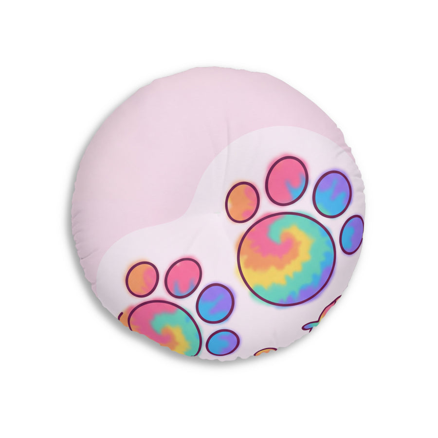 Cuscino da pavimento con gatto giocoso e tie-dye