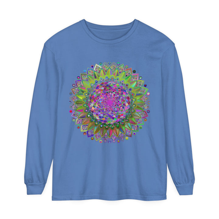 Colorful mandala design long sleeve t-shirt for men and women