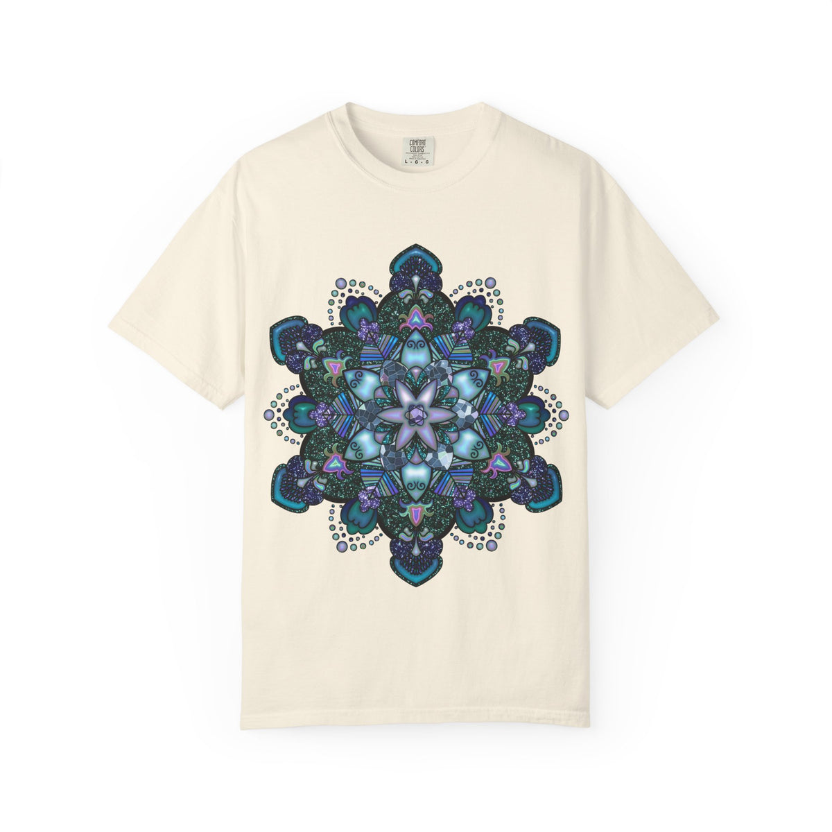 Mandala T-Shirt – Blue Purple Boho Geometric Floral Design