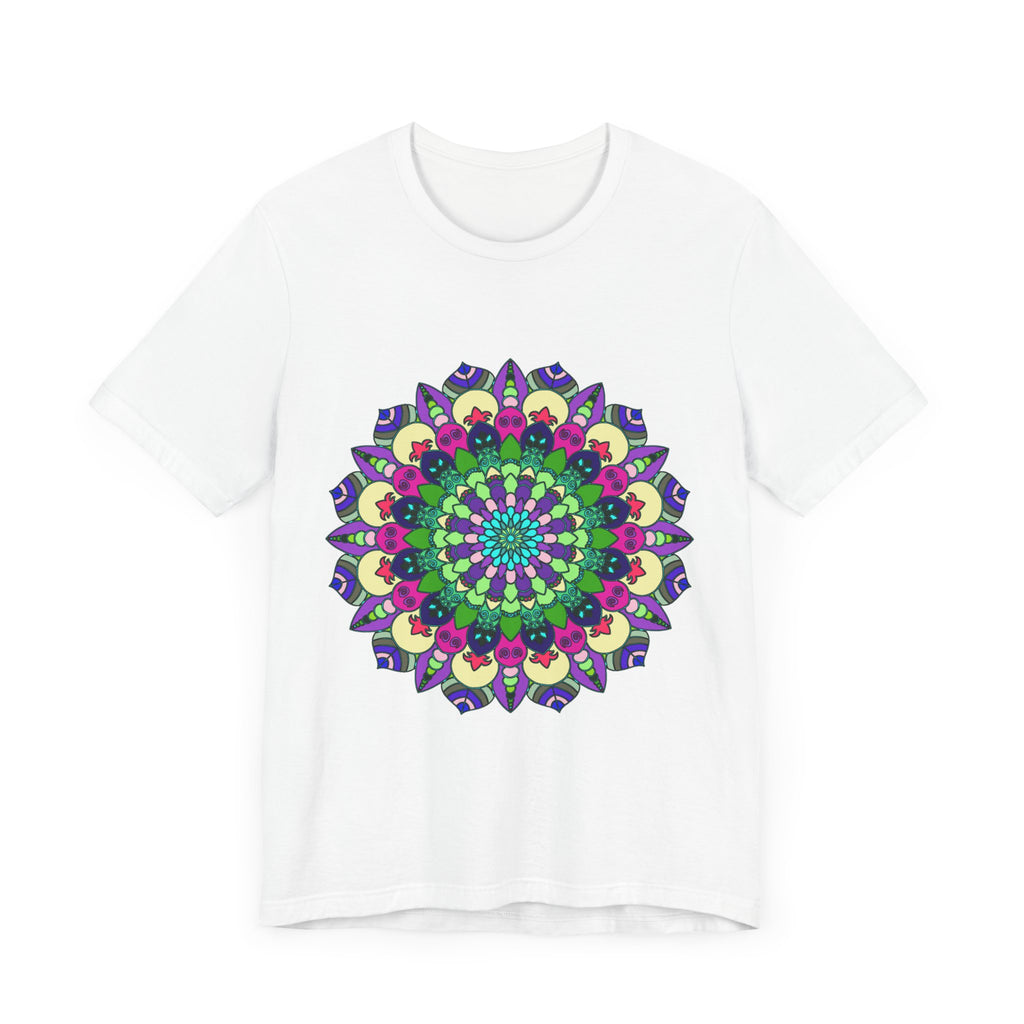 Vibrant Mandala Tee with Colorful and Intricate Design featuring a beautiful array of intricate patterns and bright, eye-catching colors