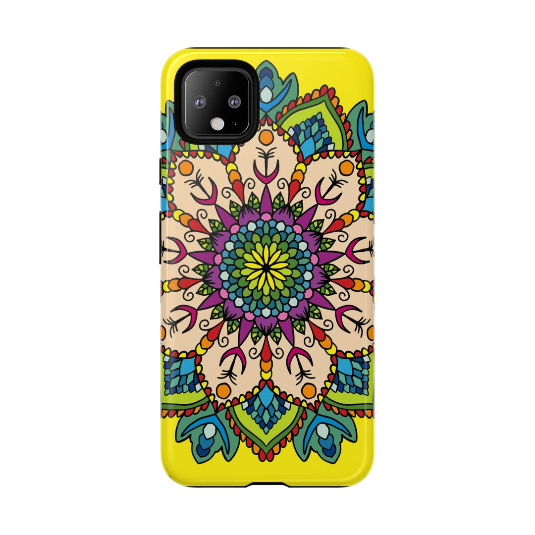 Intricate Floral Yellow Phone Case for Bold Protection and Style
