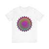 Vibrant Mandala Tee featuring colorful and intricate spiritual art design