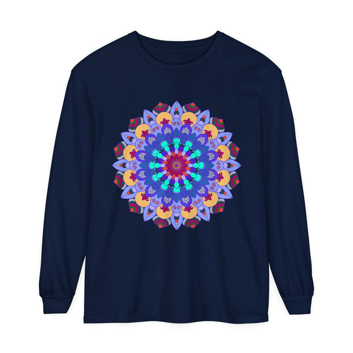 Colorful and intricate mandala design long sleeve t-shirt for vibrant style