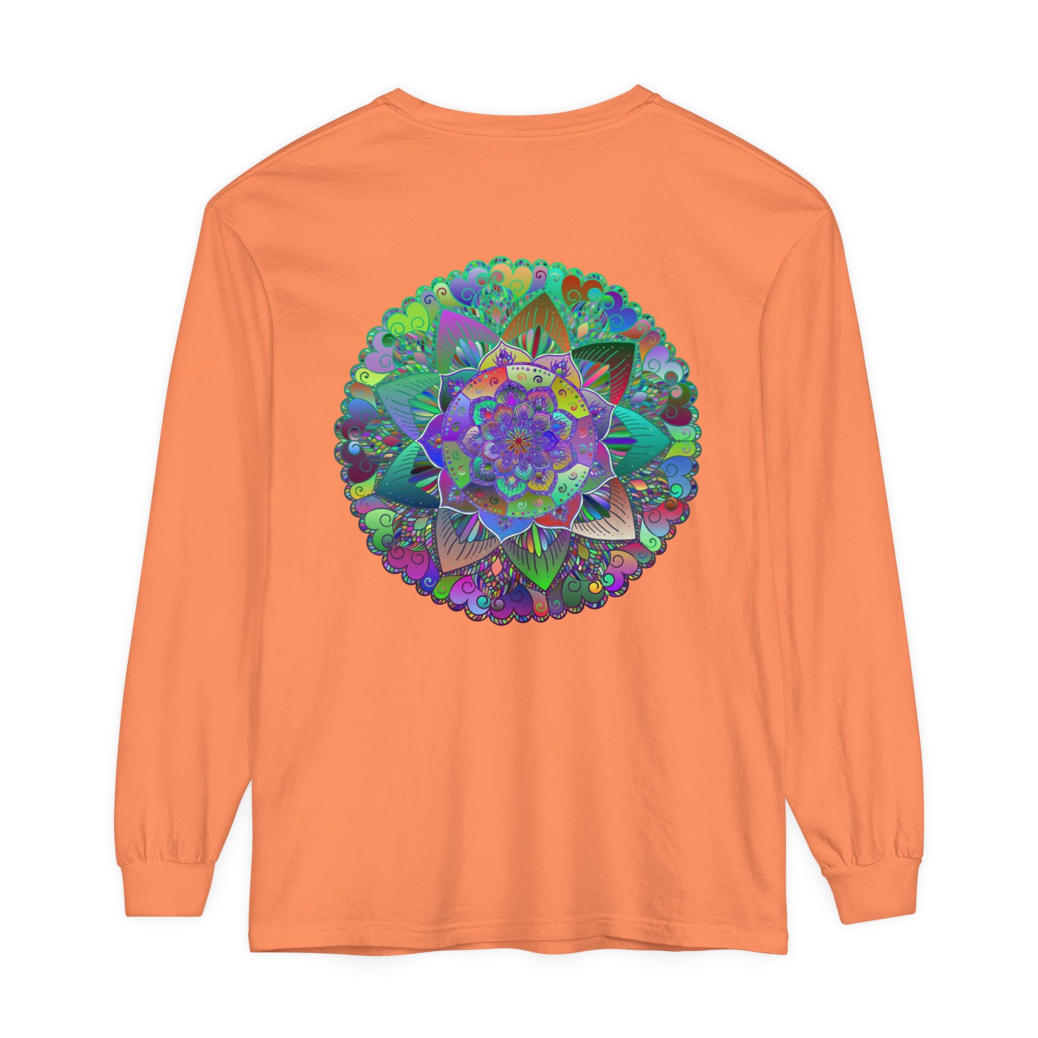 Colorful and intricate mandala design long sleeve t-shirt for men and women