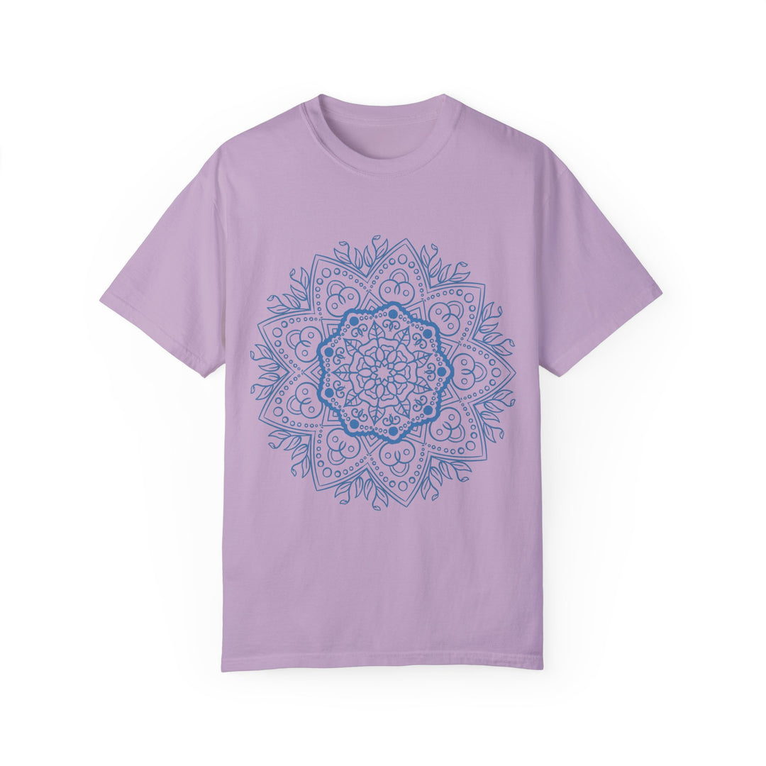 Handmade Mandala Art Tshirt - Unisex Garment-Dyed Tee with intricate and vibrant design on comfortable, high-quality fabric