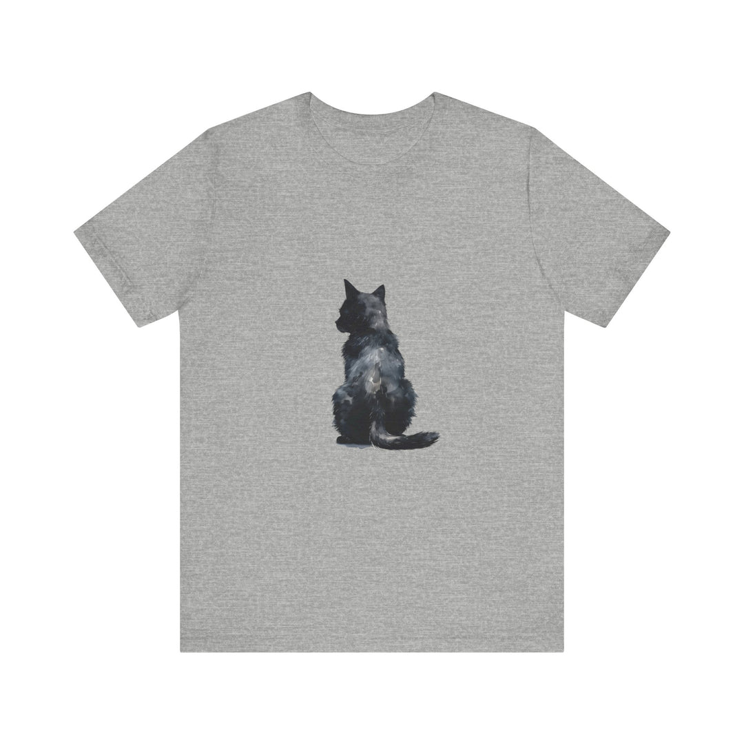 Black Cat Watercolor T-Shirt - Mystical Design: A beautiful, hand-painted watercolor black cat design on a comfortable, high-quality t-shirt