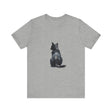 Black Cat Watercolor T-Shirt - Mystical Design: A beautiful, hand-painted watercolor black cat design on a comfortable, high-quality t-shirt