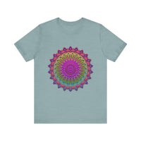 Vibrant Mandala Tee - Colorful Spiritual Art, featuring intricate geometric patterns and vibrant colors, perfect for yoga and meditation practices