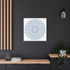 Handmade Mandala Art with Steel Blue Design on Matte Canvas