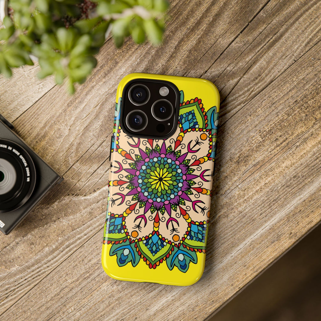 Intricate Floral Yellow Phone Case for Bold Protection and Style