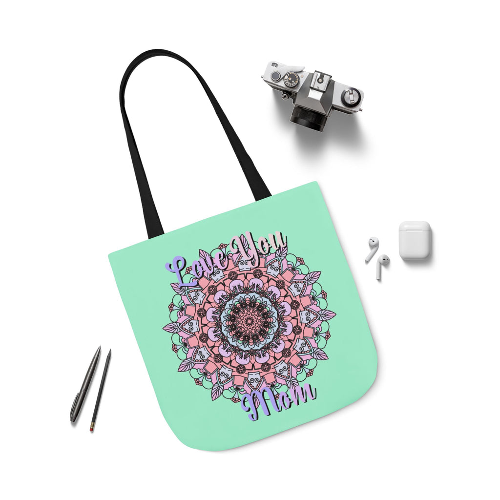 Mandala 'Love You Mom' Canvas Tote — Floral Mother's Day Gift Bag
