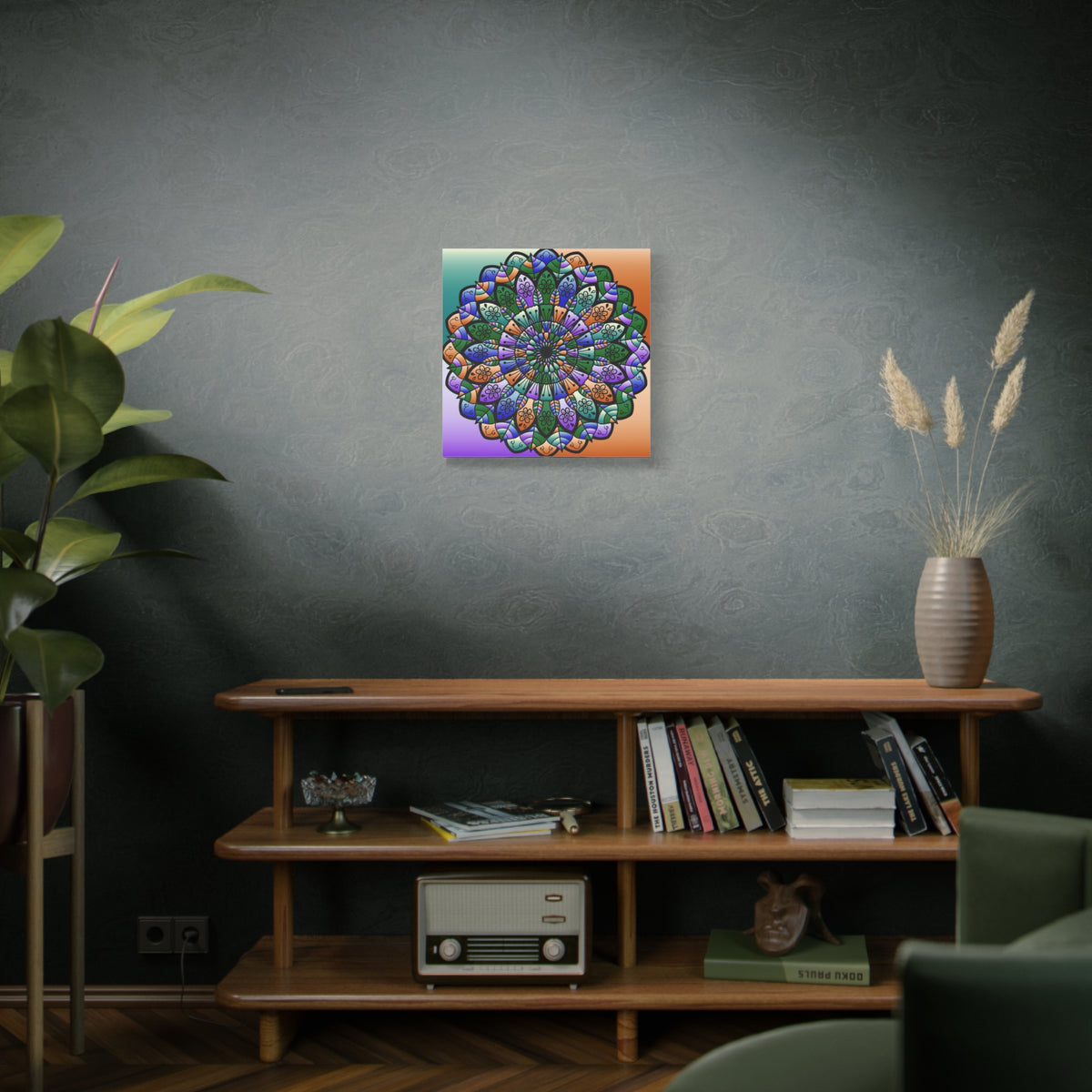 Colorful Mandala Wall Canvas — Stretched Matte Art