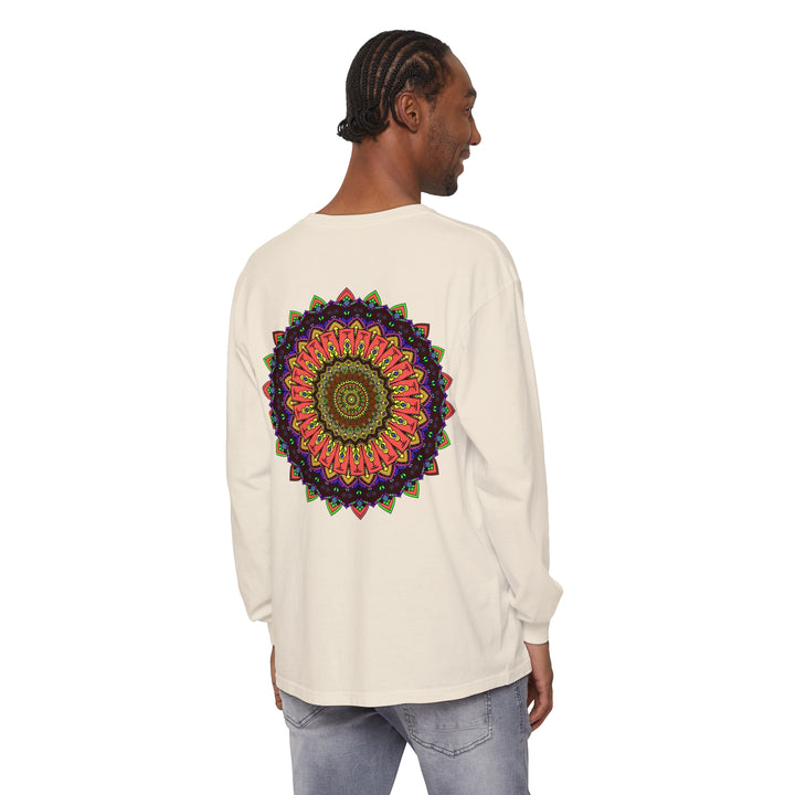 Beautiful and colorful intricate mandala design long sleeve t-shirt