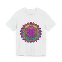 A vibrant and colorful mandala tee with spiritual art design