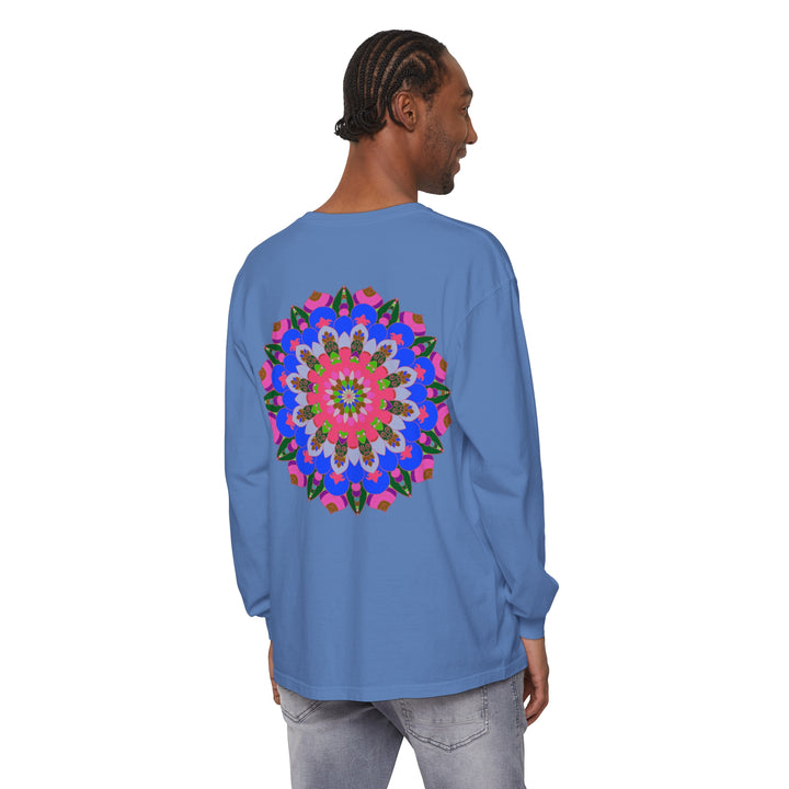 Colorful Mandala Long Sleeve T-Shirt in Comfortable Material