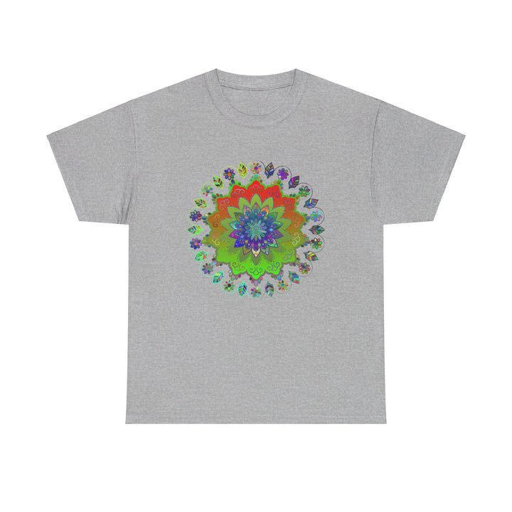 Soft and breathable 100% cotton tee with a vibrant mandala art print