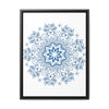 Beautiful steel blue mandala design wall art on gallery canvas wraps