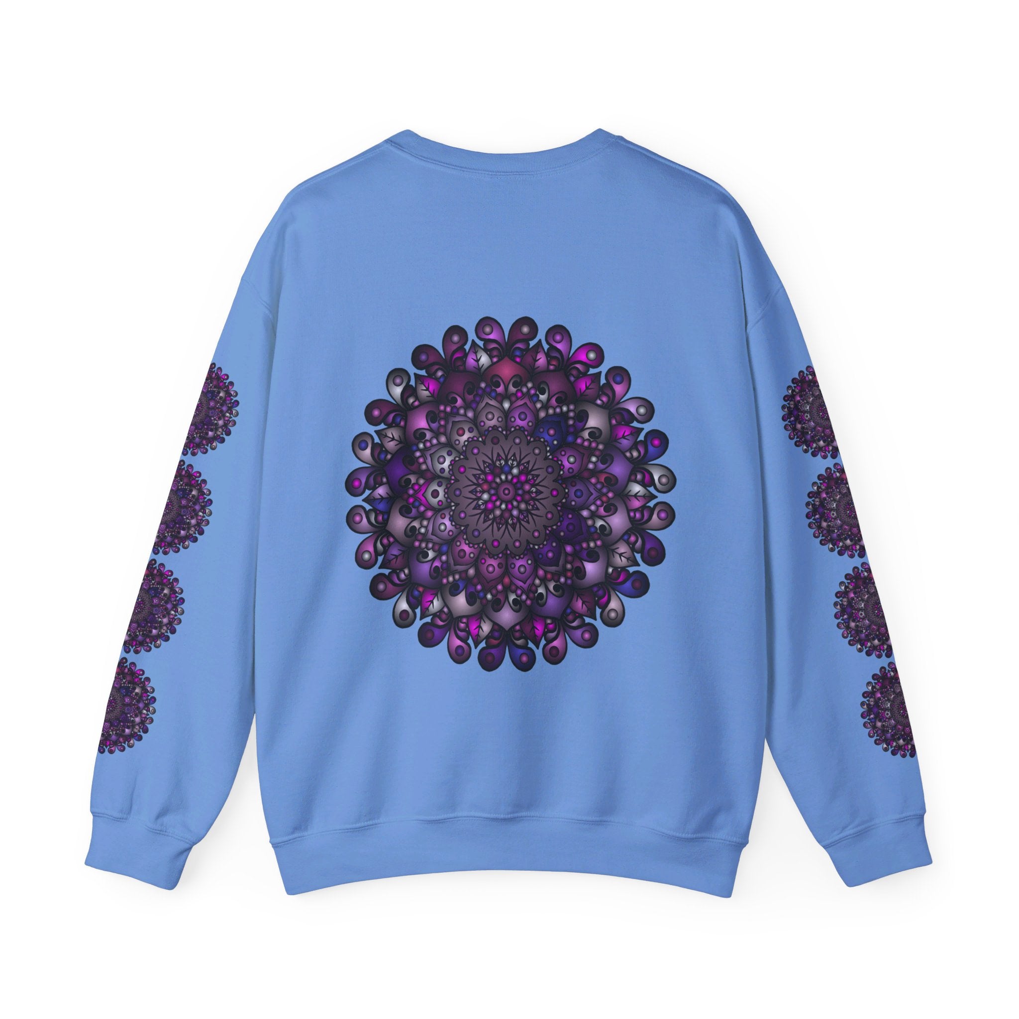 Unisex Heavy Blend™ Crewneck Sweatshirt with Purple Mandala Design, comfortable and stylish