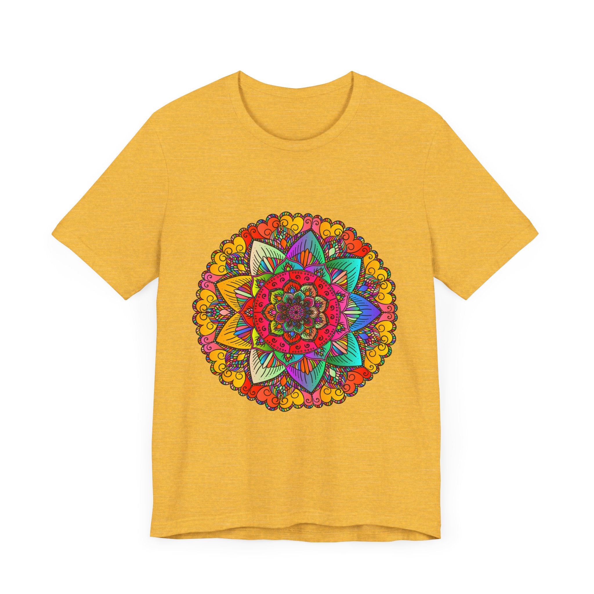 Colorful Mandala Tee with Intricate Elephant and Lotus Design