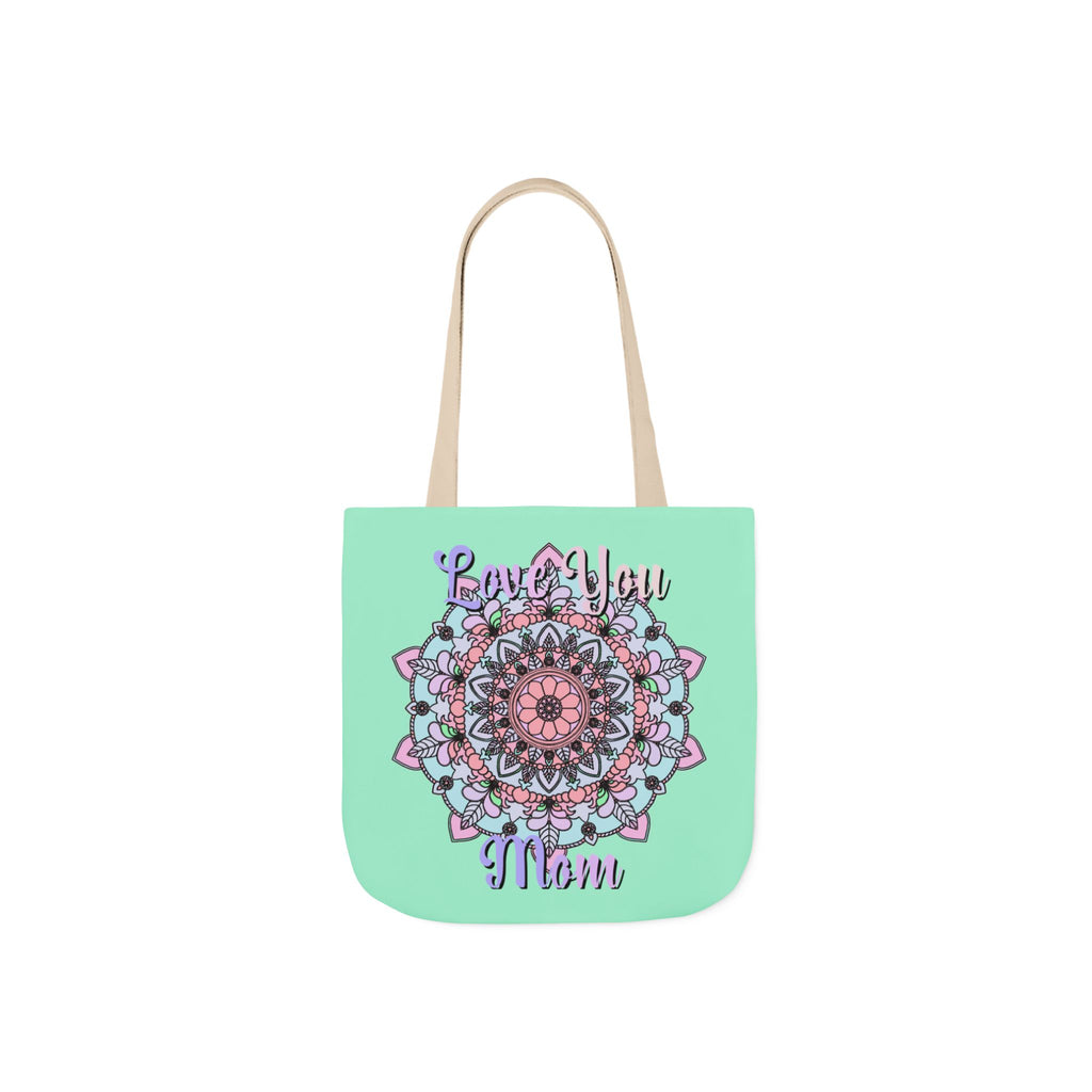 Mandala 'Love You Mom' Canvas Tote — Floral Mother's Day Gift Bag