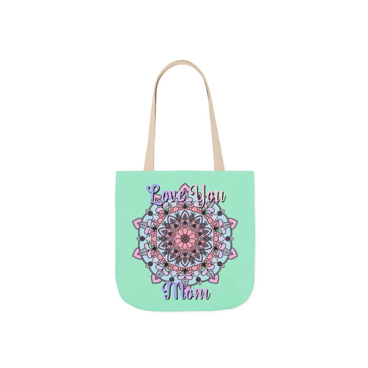 Mandala 'Love You Mom' Canvas Tote — Floral Mother's Day Gift Bag
