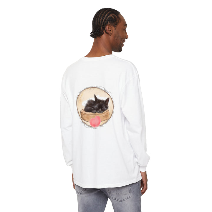 A cozy unisex t-shirt featuring an adorable sleeping kitten design perfect for bedtime