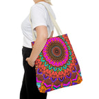 Colorful Mandala Tote Bag – Boho Psychedelic All-Over Print