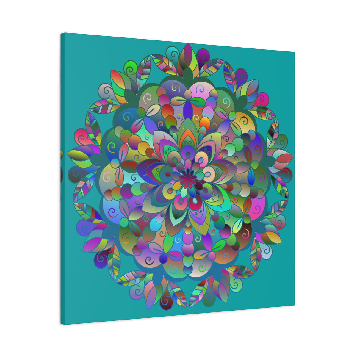 Colorful Floral Mandala Matte Canvas Wall Art — Stretched 1.25"