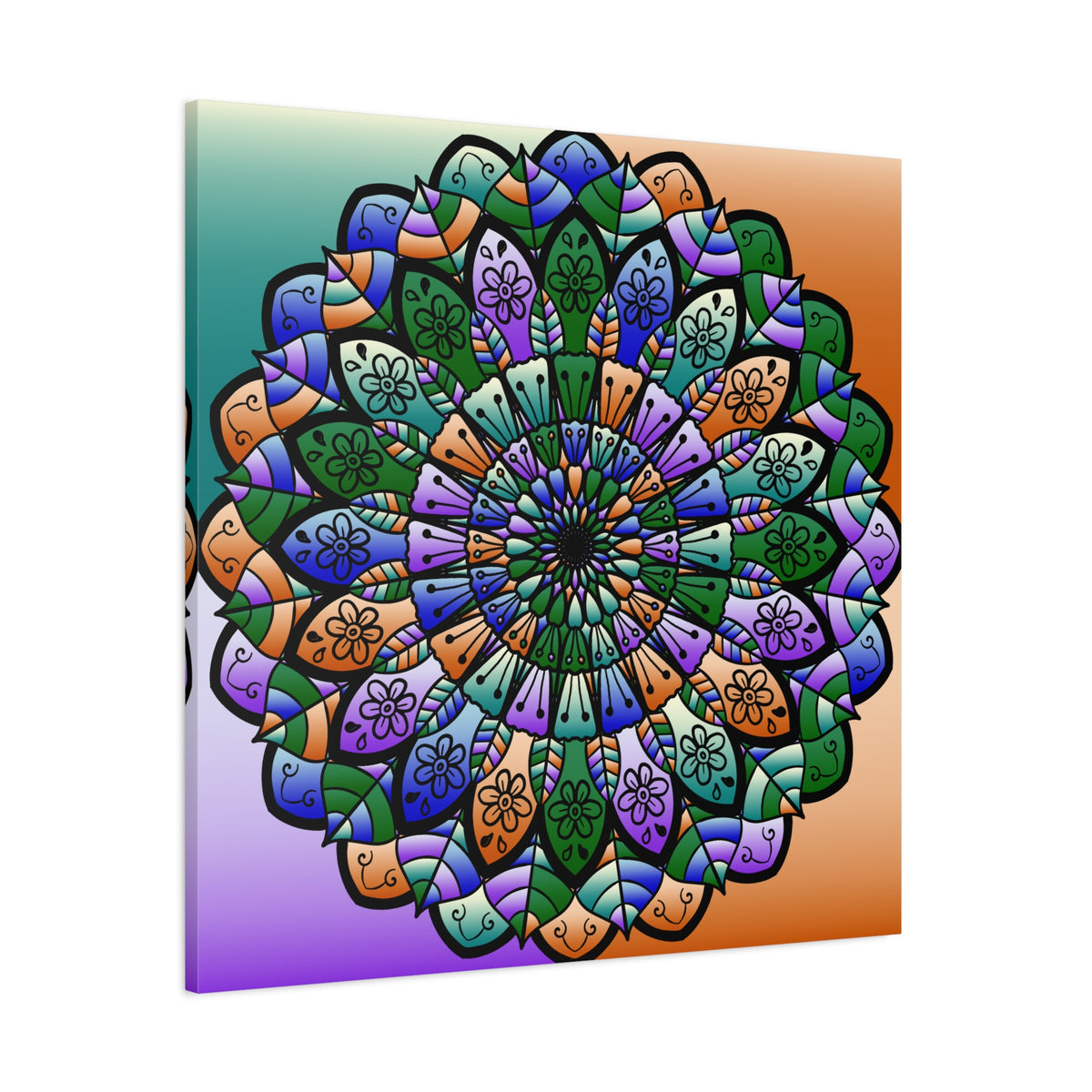 Colorful Mandala Wall Canvas — Stretched Matte Art