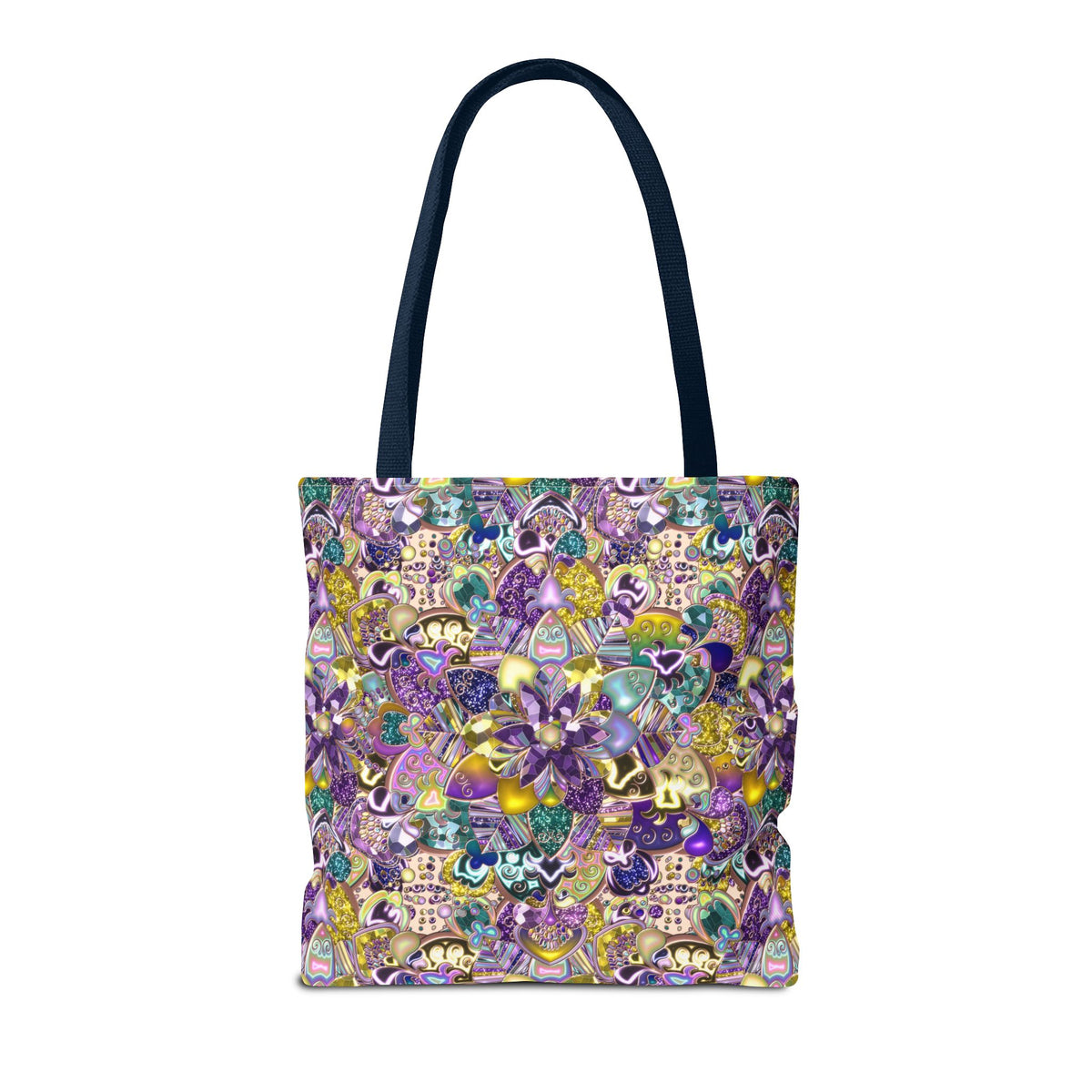 Colorful Purple Floral Pattern Tote Bag