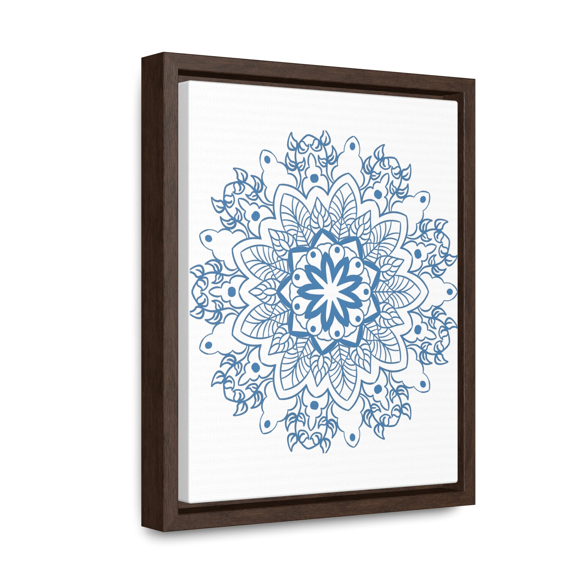 Mandala Handmade Art on Gallery Canvas Wraps in Steel Blue