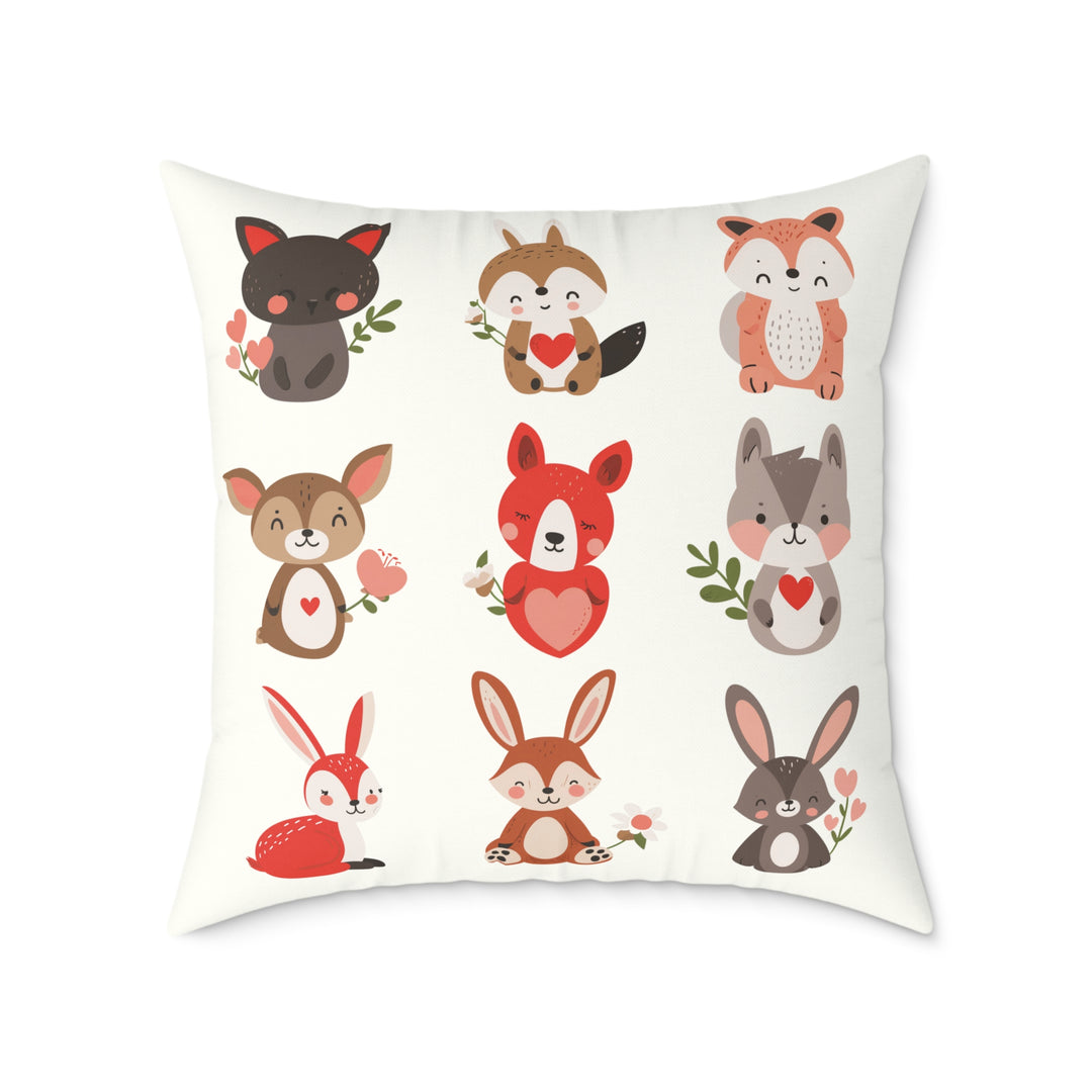 Whimsical Animal Print Pillow, Cozy Home Décor, Gift for Animal Lovers, Nursery Accent, Cute Throw Pillow, Seasonal Decoration