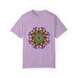 Unisex Mandala T-Shirt featuring hand-drawn mandala art, made from 100% ring-spun cotton and garment-dyed for extra comfort