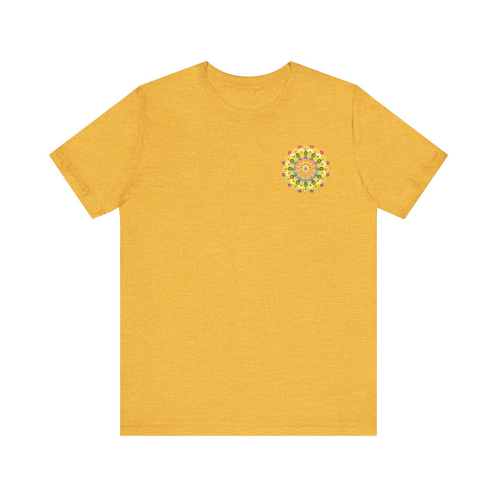 A beautiful and colorful Vibrant Mandala Tee, symbolizing spiritual peace and harmony