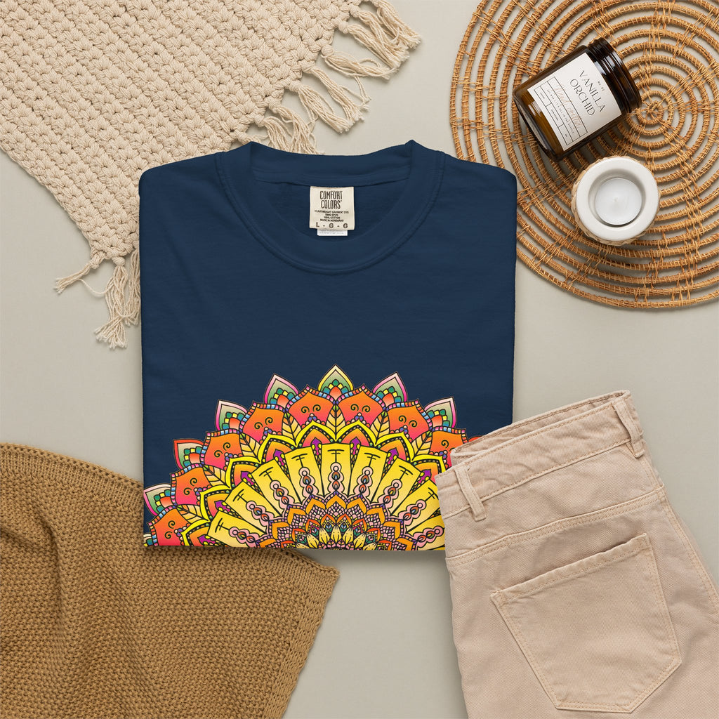 Sunburst Mandala T-Shirt — Vibrant Floral Boho Graphic Tee