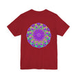 Beautiful purple mandala tee featuring intricate spiritual design for peace and harmony