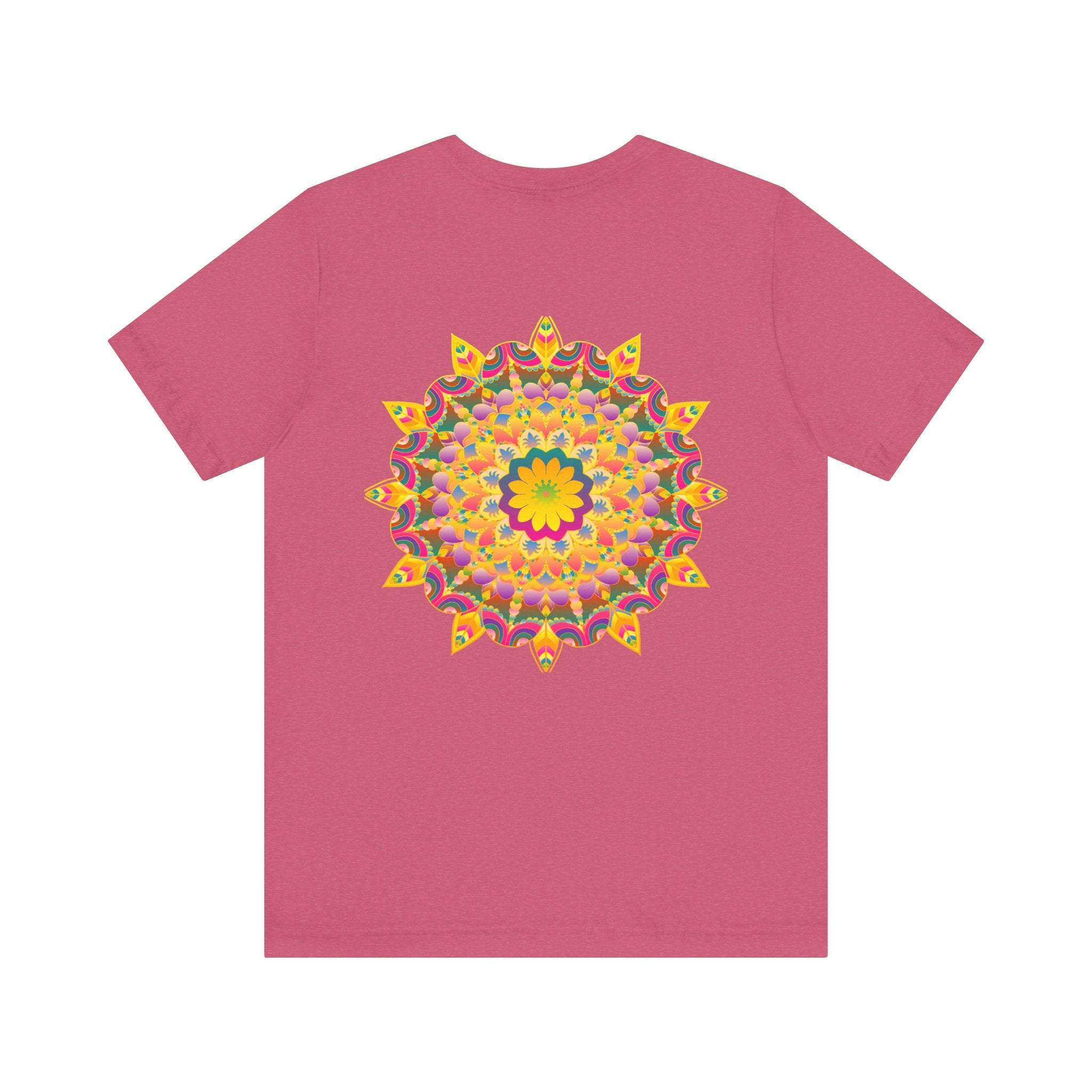 Vibrant Mandala Tee - Peace & Harmony: A colorful and intricate mandala design, representing peace and harmony, on a comfortable and stylish t-shirt