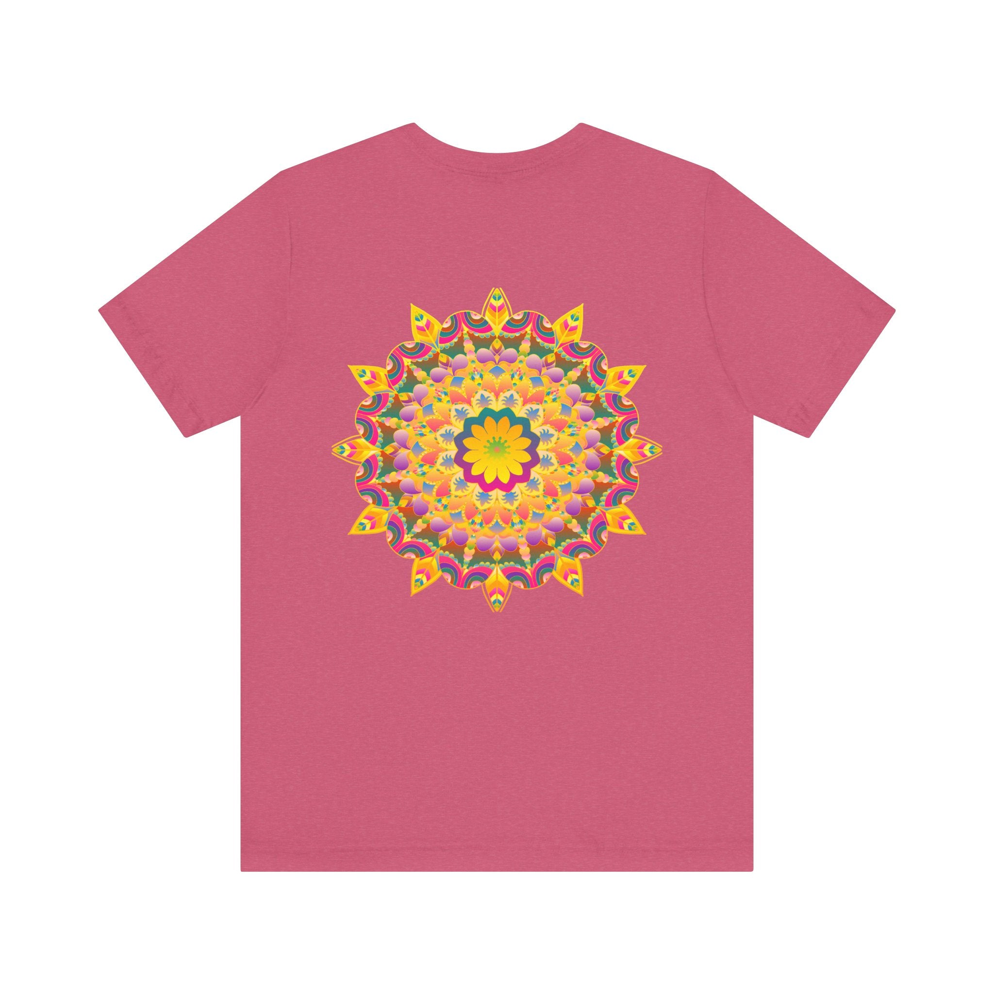 Vibrant Mandala Tee - Peace & Harmony: A colorful and intricate mandala design, representing peace and harmony, on a comfortable and stylish t-shirt
