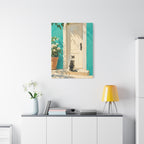 Sunlit Doorway Cat Canvas Wall Art